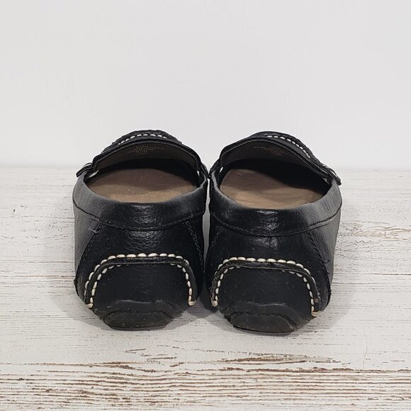 Liz Claiborne Flex Form Black Faux Leather Flat Loafer Driving Moccasin Sz 8.5M - Picture 2 of 8